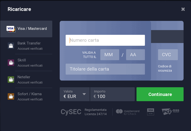 iq option come fare primo deposito