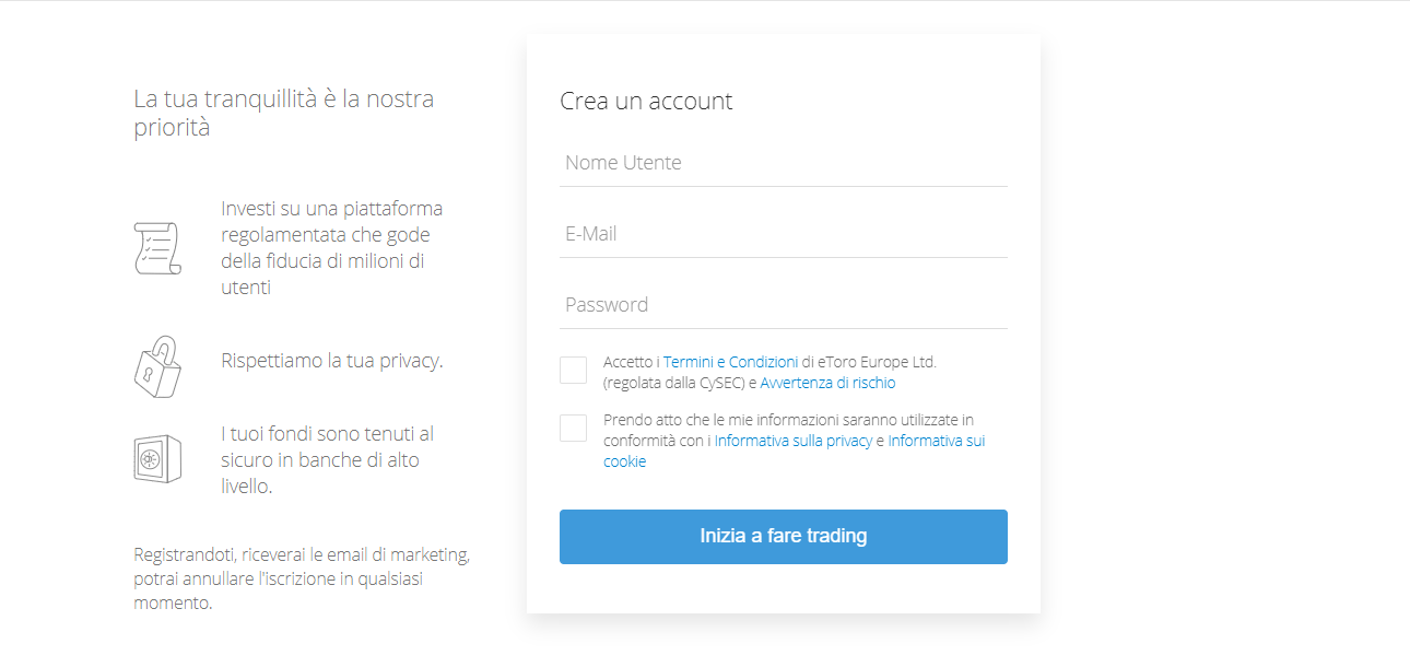 registrazione conto demo su eToro