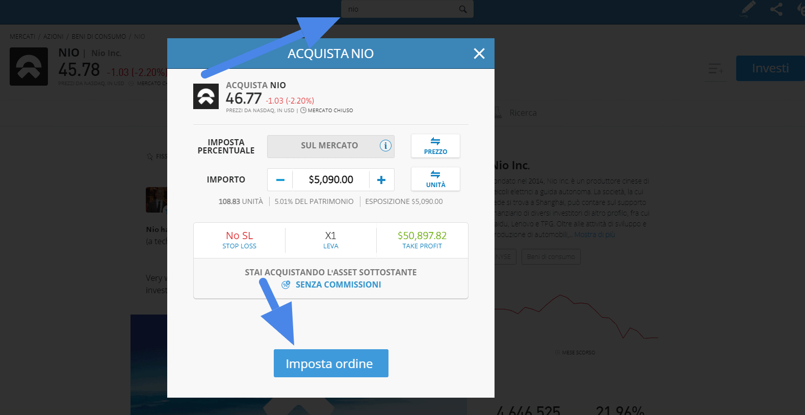 comprare azioni nio come fare