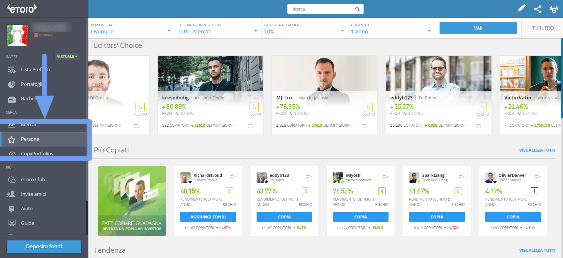 etoro come copiare qualcuno