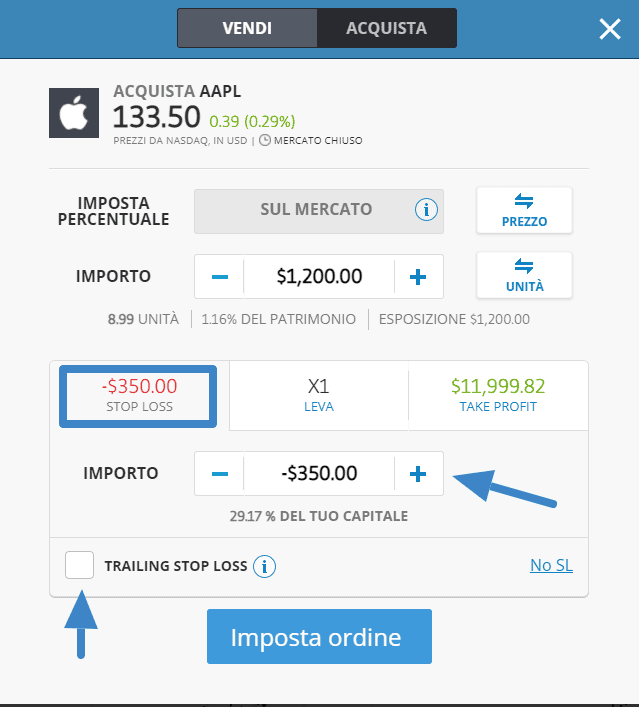 come utilizzare lo stop loss su eToro