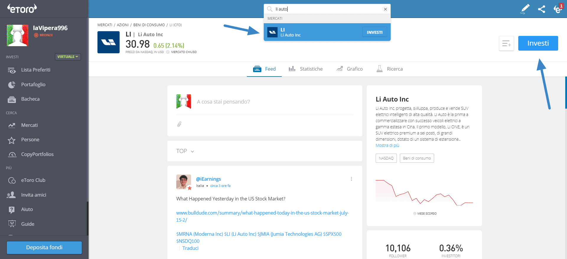 azioni li auto come investire 