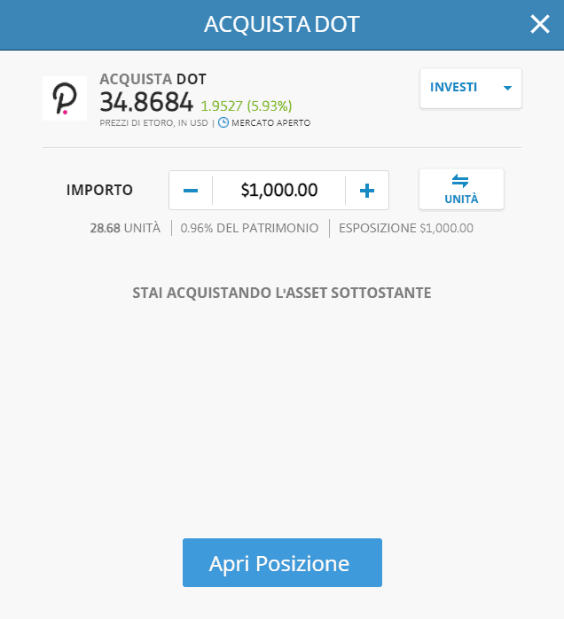 come investire su polkadot usando etoro