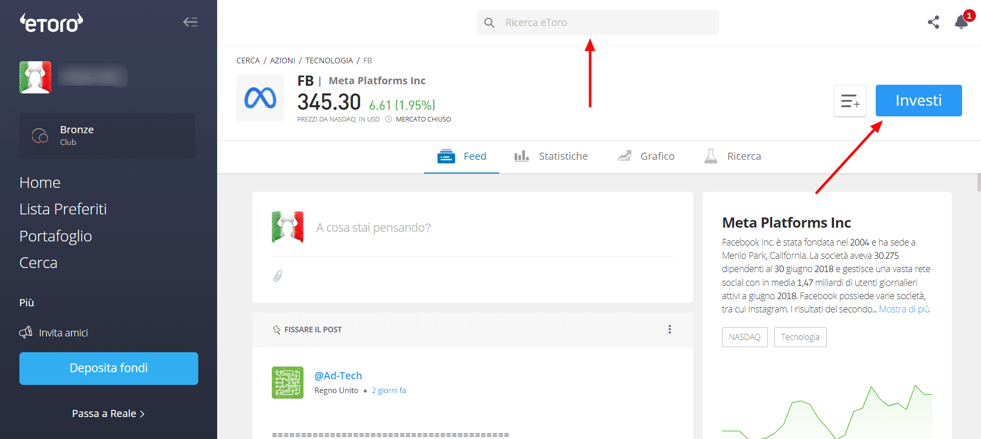 come comprare azioni meta usando etoro 