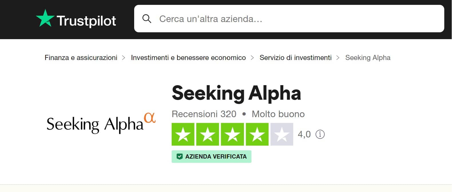 Seeking Alpha recensioni